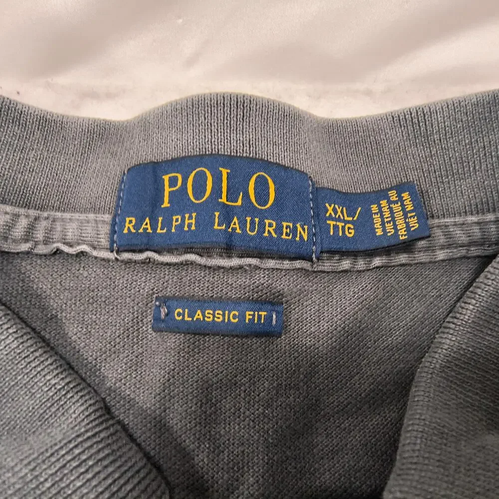 Polo Ralph Lauren Classic Fit Short Sleeve Polo Shirt Mens Size 2XL Gray Blue